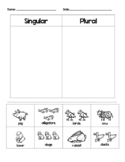 Singular or Plural Noun Sort with Pictures