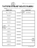 Singular or Plural Nouns Worksheet - Turning Singular Noun