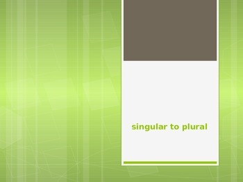 Preview of Singular to Plural