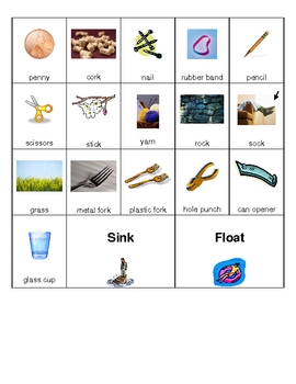 Preview of Sink and Float Picture Sort