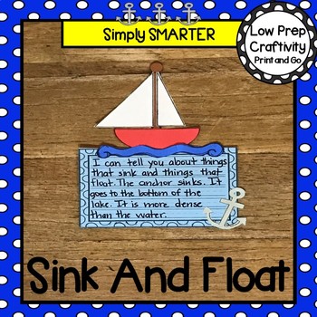 Preview of Sink and Float Sailboat Writing Cut and Paste Craftivity