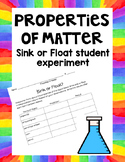 Sink or Float? -- Properties of Matter Investigation -- Ex