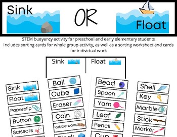 Preview of Sink or Float STEM Science Experiment