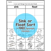 Sink or Float Sort Interactive Worksheet Activity + FREE Spanish
