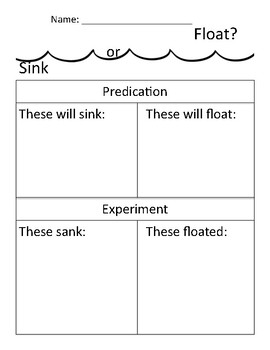 Sink Or Float Worksheet