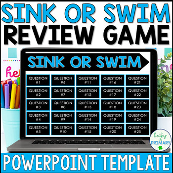 Preview of Sink or Swim Review Game Template | Interactive Editable Powerpoint | Test Prep