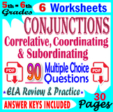 Conjunctions: Grammar Worksheets, Practice, & Reviews. 5th