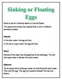 Sinking or Floating Eggs Experiment Data Sheet