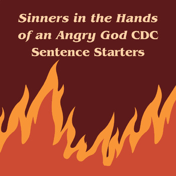 Preview of Sinners in the Hands of an Angry God CDC Sentence Starters