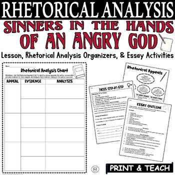 Preview of Sinners in the Hands of an Angry God by Edwards Rhetorical Analysis Writing PDF