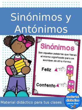 Preview of Sinónimos y Antónimos Posters digital - PowerPoint- Spanish Resources