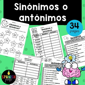 Sinonimos Worksheets Teaching Resources Teachers Pay Teachers