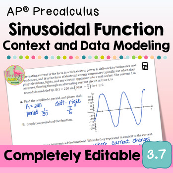 Preview of Sinusoidal Function Context and Data Modeling (Unit 3 AP Precalculus)