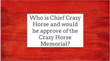 Preview of Crazy Horse Sioux Hero and Memorial Hyperdoc Lesson using Google Slides
