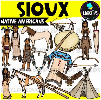 Preview of Sioux Indians Clip Art Set {Educlips Clipart}