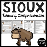 Sioux Native Americans Reading Comprehension Worksheet Tri