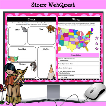 Preview of Sioux Native Americans WebQuest