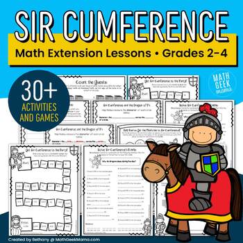 Preview of Sir Cumference Books Math Extension Lessons - Grades 2-4 - PRINTABLE