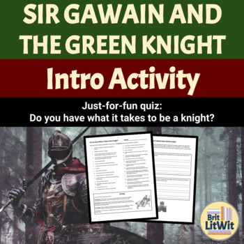 Preview of Sir Gawain Intro Activity: Do You Have What It Takes to Be a Knight?