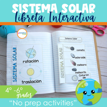 Preview of Sistema Solar Libreta Interactiva Print and Digital 