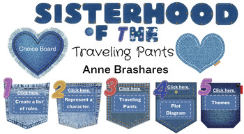 Preview of Sisterhood of the Traveling Pants Choice Board Digital Resource color by number