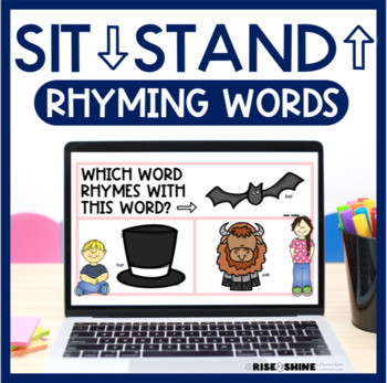Preview of Sit Down Stand Up | Rhyming Words Movement Game