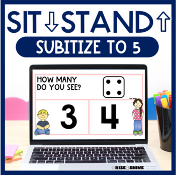 Preview of Sit Down Stand Up | Subitize Counting to 5 Movement Digital Game