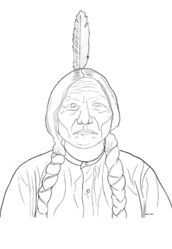Preview of Sitting Bull Art Printable with Book Recommendation-Book led learning project