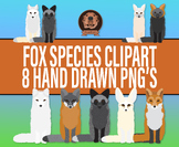 Sitting Fox Png Clipart - Front View Digital Wildlife Illu