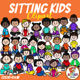 Sitting Kids Clipart [ARTeam Studio]