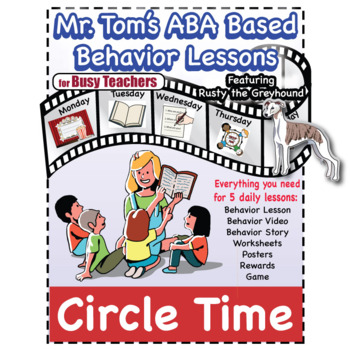 Preview of Sitting at Circle Time: ABA Behavior Lessons Set of 5 SEL Lessons