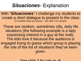 Situaciones - Situations (Foreign Language Speaking Activity)