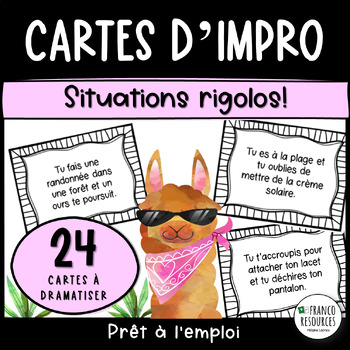 Preview of Situations d'improvisation | drame cartes à tâches en français