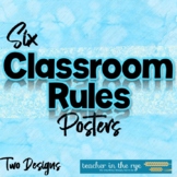Six Classroom Rules Posters Middle or High School Two Designs
