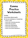 Six Comma Rules & Practice Worksheets