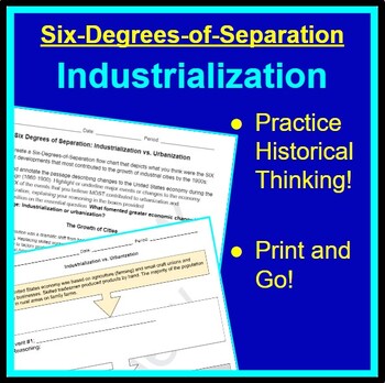 Preview of Six-Degrees-of-Separation Activity- U.S. Industrialization vs. Urbanization