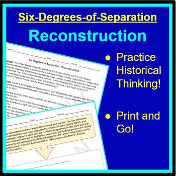 Preview of Six Degrees of Separation activity- Outcomes of Reconstruction