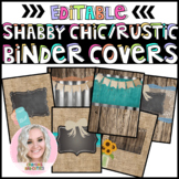 Six Editable Shabby Chic Rustic Binder Covers with Matchin