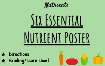 Preview of Six Essential Nutrient Poster