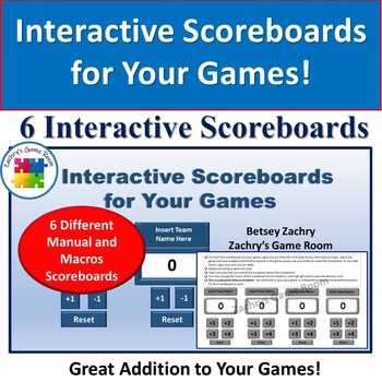 Preview of Six Interactive PowerPoint Scoreboards for Your Games