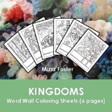 Six Kingdoms Word Wall Coloring Sheets (6 pages)