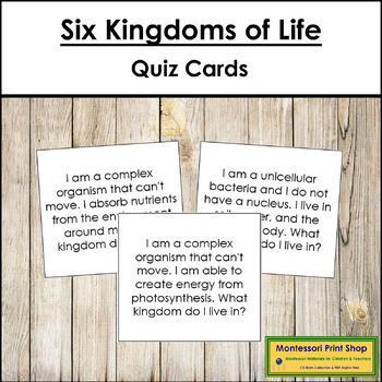 Preview of Six Kingdoms of Life - Quiz Cards