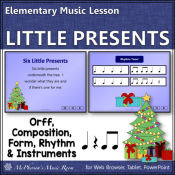 Preview of Christmas Music Activity and Lesson Plan | Eighth Notes | Six Little Presents