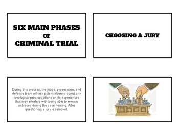 Preview of Six Main Phases of Criminal Trial - Vocabulary Sort Cards