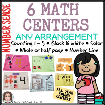 Preview of Differentiated Math Centers Count 1-5 How Many in Different Arrangements Bundle