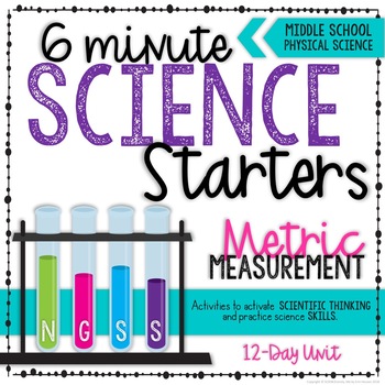 Preview of Six Minute Science Starters - Bell Work - Metric Measurement Activities