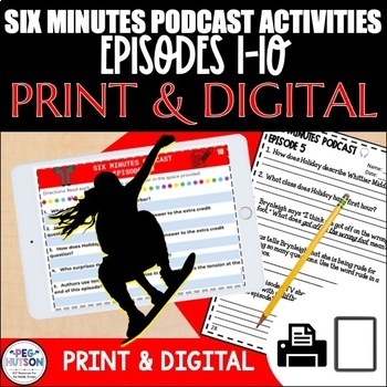 Preview of 6 Minutes Podcast Activities Episodes 1-10; Digital & Print Versions for Speech