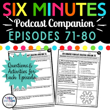 Preview of 6 Minutes Podcast Activities: Episodes 71-80 Printable for Speech Therapy