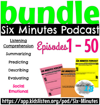 Preview of Six Minutes Podcast Ep 1 - 50 PRINTABLE Questions