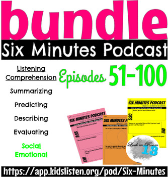 Preview of Six Minutes Podcast Ep 51 - 100 PRINTABLE Questions